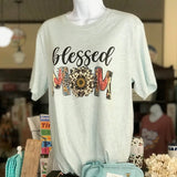 Blessed Mom Ash Blue T-Shirt-Lange General Store