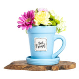 Blue Flower Pot Mug - Best Friend-Lange General Store