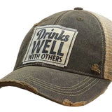 Distressed Trucker Cap - Drinks Well With Others-Lange General Store