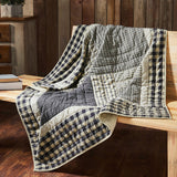 My Country Navy & Khaki Quilted Throw-Lange General Store