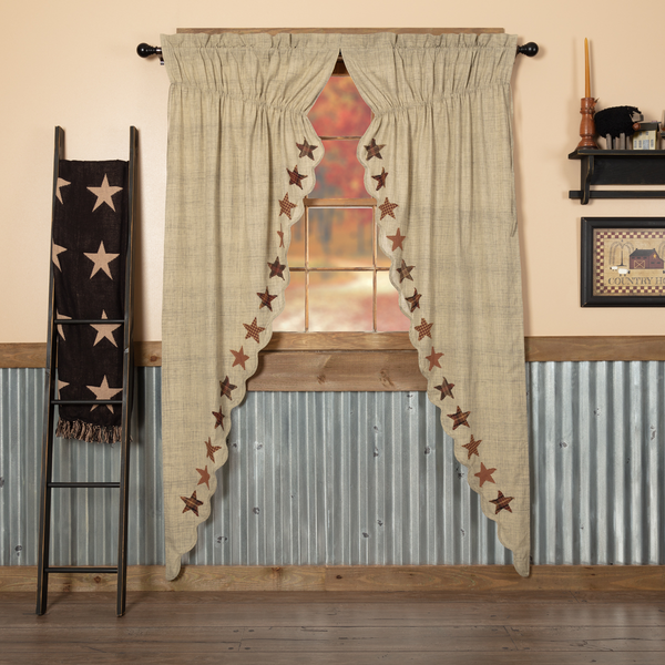 Rustic Star Long Prairie Curtains Lange General Store