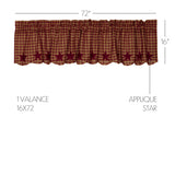 Bedford Burgundy Star Valance