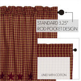 Bedford Burgundy Star Valance