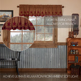 Bedford Burgundy Star Layered Lined Valance
