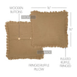 Baxter Burlap Natural Ruffled Fringed Pillow