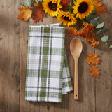 Hayson Sage Plaid Waffle Dishtowel