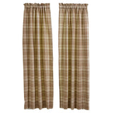 Amphora Plaid Short Panel Curtains 63"