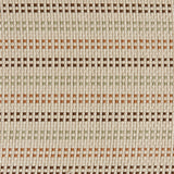 Close-up of a Toffee & Elm Yarn Basketweave Placemats Set of 4 fabric with a grid pattern in beige, brown, and green.