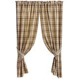 Toffee & Elm Plaid Short Panel Curtains 63"
