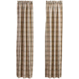 Toffee & Elm Plaid Long Panel Curtains 84"