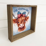 4th of July All American Girl Highland Patriotic Cow Sign-Lange General Store