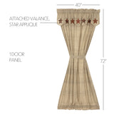 Rustic Star Door Panel Curtain