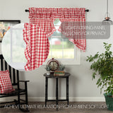 Cherry Ann Buffalo Check Ruffled Prairie Swag Curtains