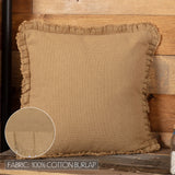 Baxter Burlap Natural Ruffled Fringed Pillow