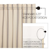 Graycie Grain Sack Grey & Creme Stripe Prairie Curtains