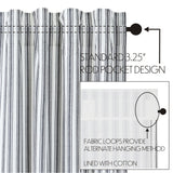 Farmstead Black Ticking Stripe Prairie Swag Curtains