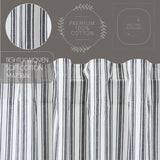 Farmstead Black Ticking Stripe Prairie Swag Curtains