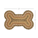 Kettlehurst Dog Bone Braided Waterproof Rug Mat – Medium 15x23 – Indoor Outdoor Pet Bowl Mat

