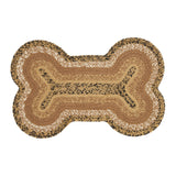 Kettlehurst Dog Bone Braided Waterproof Rug Mat – Small – Waterproof Dog Feeding Mat – Natural, Caramel