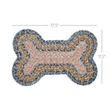 Kayley Dog Bone Braided Waterproof Rug Mat – Small 11.5x17.5 – Indoor Outdoor Pet Bowl Mat