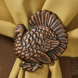 Hammered Turkey Napkin Rings Set of 4