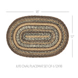 Chestnut Braided Oval Placemats - Set of 6