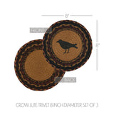 Heirloom Farm Crow Braided Trivet 8" Set of 3