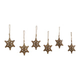 Antique Gold Metal Snowflake Ornament Set of 6-Lange General Store