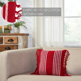 Arendal Red Stripe Fringed Pillow-Lange General Store