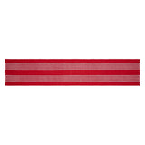 Arendal Red Stripe Fringed Table Runner-Lange General Store