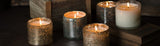 Artisan Blown Bubble Glass Tumbler Hand-Poured Soy Scented Candle - Matte Gold
