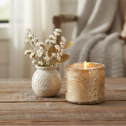 Gold Mercury Glass Candle Lifestyle
