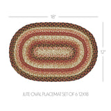 Autumn Blaze Braided Oval Placemat - Set of 6