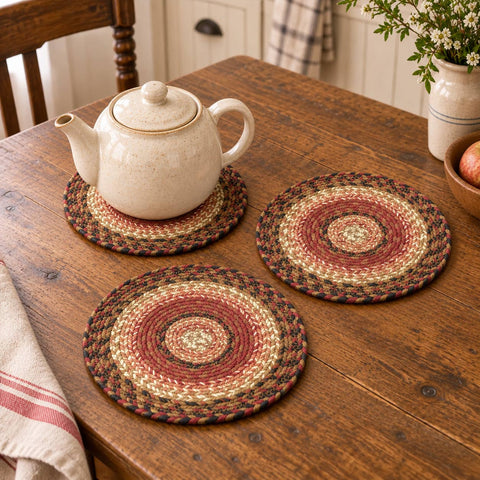 Autumn Blaze Braided Trivet 8" Set of 3