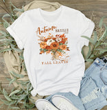 Autumn Breeze Fall Leaves T-Shirt-Lange General Store