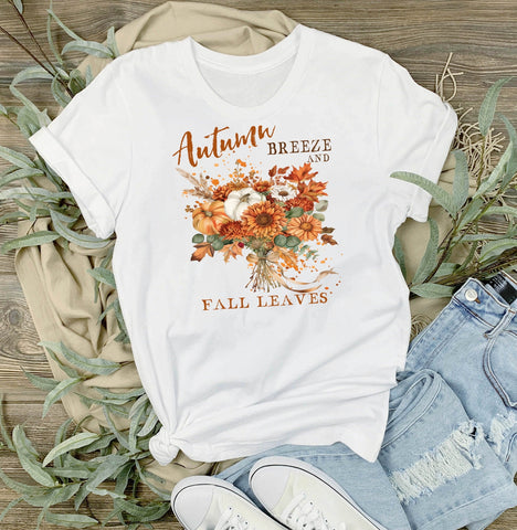 Autumn Breeze Fall Leaves T-Shirt-Lange General Store