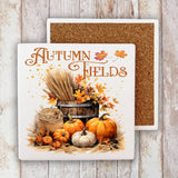 Autumn Fields Pumpkin Harvest Stone Coaster-Lange General Store