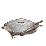 Azure Artistry Leather Shoulder Bag