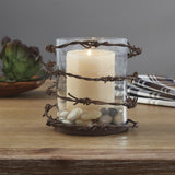 Barbed Wire Pillar Candle Holder-Lange General Store