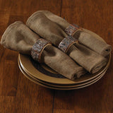 Bark Wood Napkin Rings Set of 4