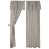 Barn Gray & White TIcking Long Panel Curtains-Lange General Store