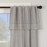 Barn Gray & White TIcking Short Panel Curtains-Lange General Store