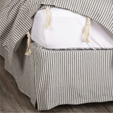 Barn Gray & White Ticking Bed Skirt-Lange General Store
