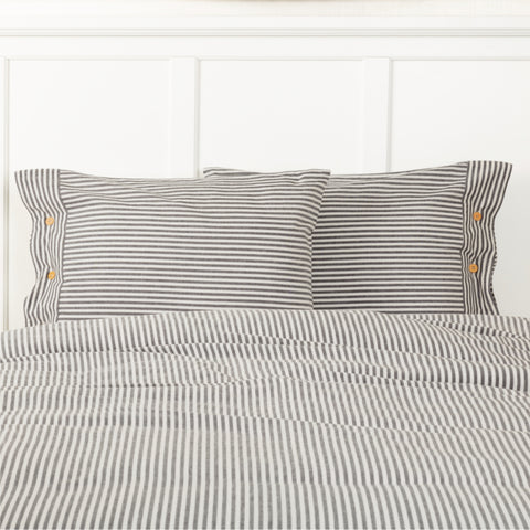 Barn Gray & White Ticking Sham-Lange General Store