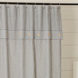 Barn Gray & White Ticking Shower Curtain-Lange General Store