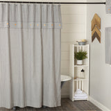 Barn Gray & White Ticking Shower Curtain-Lange General Store