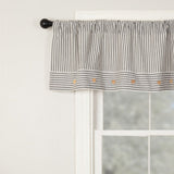 Barn Gray & White Ticking Valance-Lange General Store