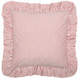 Barn Red & White Ticking Euro Sham-Lange General Store