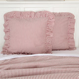 Barn Red & White Ticking Euro Sham-Lange General Store