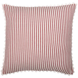 Barn Red & White Ticking Pillow Cover-Lange General Store